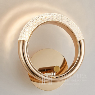Auksinis, apvalus krištolinis, žavingas, modernus sieninis šviestuvas, ROUND sieninis šviestuvas