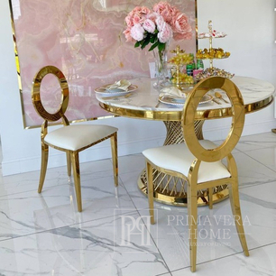 Išskirtinė kėdė vestuvių salei, vestuvėms aukso baltos spalvos glamūras, patogi, banketinė kėdė RING