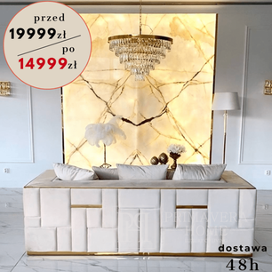 Exklusives 3-Sitzer-Glamour-Sofa, gepolstert, luxuriös, Designer, beige, gold EMPORIO 226cm OUTLET