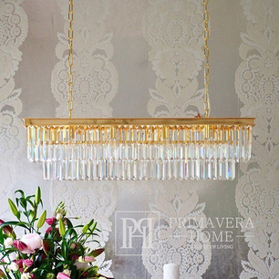 Modern gold rectangular crystal chandelier GLAMOR 