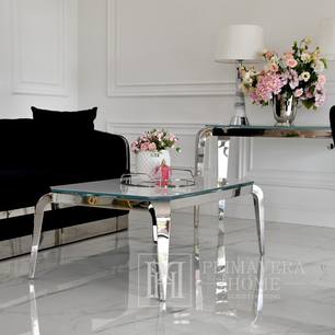 Modern coffee table, designer, glamor, silver ELITE OUTLET
