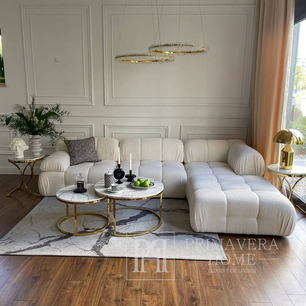Glamour-Sofa, modern, modular, Ecksofa, für das Wohnzimmer, Designer-Ecksofa Boucle NICEA 