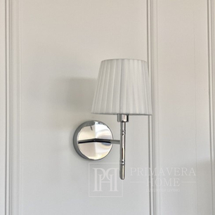 New York classic wall lamp with white shade wall lamp for living room, bedroom bathroom, silver ANGELO K OUTLET