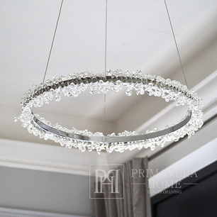Glamorous LED crystal ceiling lamp round, ring, chandelier, modern silver BRINA OUTLET