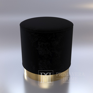Round black and gold pouffe MINI