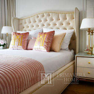 Łóżko glamour tapicerowane pikowane łóżko sypialniane VALENTINO 
