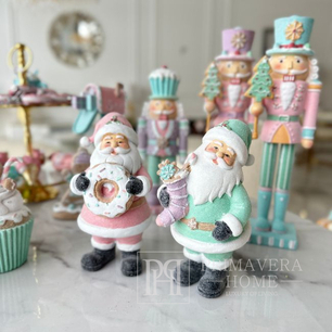 Set of two Santa Clauses, pink and blue, 10.5/20.5 cm 