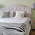 Queen Upholstered bed glamour grey, white, different sizes