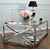 Coffee table stainless steel glass silver CRISS CROSS XXL