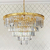 Żyrandol glamour kryształowy okrągły nowoczesny, lampa wisząca, złoty GLAMOUR 80 cm