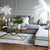 FIGARO kampinė sofa modernaus itališko pilko stiliaus su natūraliomis plunksnomis ir žąsų pūkais 