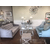 Sofa im Glamour-Stil mit Schlaffunktion grau beige NEW YORK