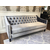 Glamour-style sofa with bedroom function NEW YORK grey meringue
