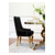 Gepolsterter Steppstuhl auf Stahlbeinen Gold-schwarz für TIFFANY-Wohnzimmer
