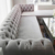 Kampinė miegamoji sofa Chesterfield su sulankstoma miego funkcija, aptraukta, glamour stiliaus