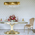 EMPIRE Glamour-Kronleuchter, 100 cm, luxuriöse, längliche Esszimmer-Hängelampe aus Kristall, Gold LICHT