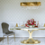 EMPIRE Glamour-Kronleuchter, 100 cm, luxuriöse, längliche Esszimmer-Hängelampe aus Kristall, Gold