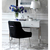 Kėdė šiuolaikiška, minkšta, glamour, valgomajam, svetainei, su beldikliu, sidabrinė, juoda PALOMA