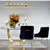 Kėdė šiuolaikiška, minkšta, glamour, valgomajam, svetainei, su beldikliu, juoda, auksinė PALOMA