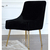 Kėdė šiuolaikiška, minkšta, glamour, valgomajam, svetainei, su beldikliu, juoda, auksinė PALOMA