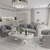 Glamouröser Couchtisch für das Wohnzimmer mit weißer Marmorplatte, silbernem ART DECO