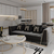 Schwarzes Samt-Steppsofa, modern im Glamour-Stil, für ein goldenes Wohnzimmer MONTE CARLO