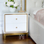 Naktinis staliukas, lakuotas, Itin blizgus, baltai auksinės spalvos, miegamajam, glamour Lorenzo S Gold