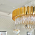 Glamour-Kronleuchter EMPIRE, 60 cm, luxuriöse runde Hängelampe aus Kristall, Gold