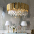 Glamour-Kronleuchter EMPIRE, 60 cm, luxuriöse runde Hängelampe aus Kristall, Gold LICHT