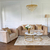 Sofa minkšta, velvet, šiuolaikiška, glamour stiliaus, svetainei, pilka, auksinė MONTE CARLO OUTLET