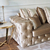 Siuvinėta Chesterfield glamūrinė sofa - moderni stilinga karalienė iš Emerald audinio