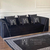 Sofa minkšta, velvet, šiuolaikiška, glamour stiliaus, svetainei, juoda, sidabrinė MONTE CARLO  