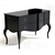 Chest of drawers black and white glossy with bent legs ELENA GLAMOR