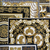 Luksusowa tapeta geometryczna Versace glamour kwadraty brązowo złota