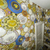 Versace tapetai geometriniai 10,05 x 0,70 m apskritimai aukso mėlynos spalvos 
