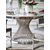 Round table ANTONIO glamour steel silver table with marble top