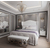 Nachtschrank lackiert weiß silber für Schlafzimmer Glamour Lorenzo S Silver