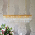 GLAMOR chandelier 120 cm crystal rectangular, modern, oblong hanging lamp, gold 