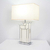 Art Deco Tischlampe rechteckiger Marmorsockel Glamour lux VITTORIA SILVER 