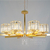 Stylish lamp chandelier hanging lamp with 8 crystal shades glamor FIORENZO M