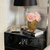 Nachttisch aus Glas Franco für das Schlafzimmer Glamour schwarz, gold OUTLET