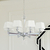 Elegantiška stilinga šviestuvų šviestuvų glamūrinė pakabinama lempa 86 rankos ELEGANZA M SILVER APŠVIETIMAS