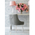 Ekskluzywne krzesło tapicerowane, glamour, do jadalni z kołatką, do toaletki, nowoczesne, szare, srebrne PALOMA