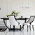 High gloss black matt extendable table in art deco style DAISY