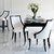 Stylish dining table white gloss, bent legs ELENA GLAMOR