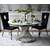 Silver round table ANTONIO glamor in steel, white marble OUTLET