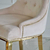 Gold gepolsterter Stuhl auf gebogenen Stahlbeinen, beige MADAME