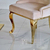 Auksinė minkšta kėdė ant sulenktų plieninių kojų, smėlio spalvos MADAME