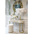 A glamor modern classic white console for the living room hall with a BELLA GOLD OUTLET marble top