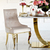 Gold upholstered chair on bent steel legs, beige MADAME